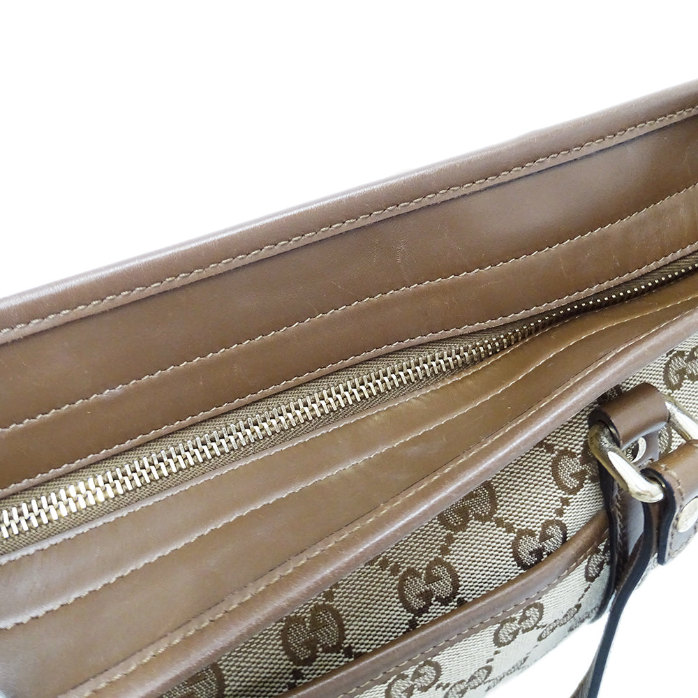 GUCCI グッチ トートバッグ 2way ベージュ ブラウン 388929 GGキャンバス レディース 【中古】