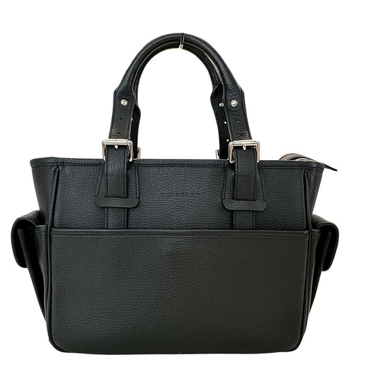 BURBERRY バーバリー ハンドバッグ ブラック レザー レディース 【中古】