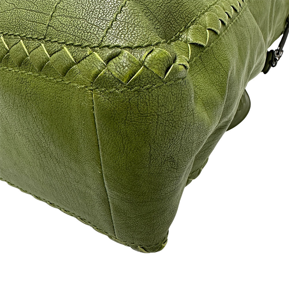 BOTTEGAVENETA ボッテガ・ヴェネタ 2wayバッグ グリーン グリーン レザー レディース メンズ 【中古】