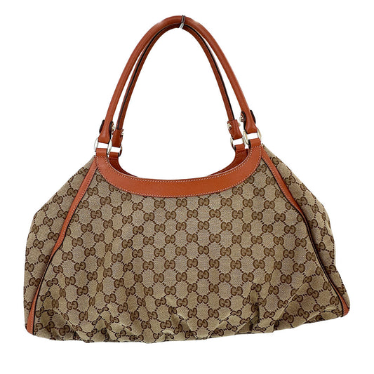 GUCCI グッチ ショルダーバッグ アビー ベージュ オレンジ 189835 GGキャンバス レディース 【中古】