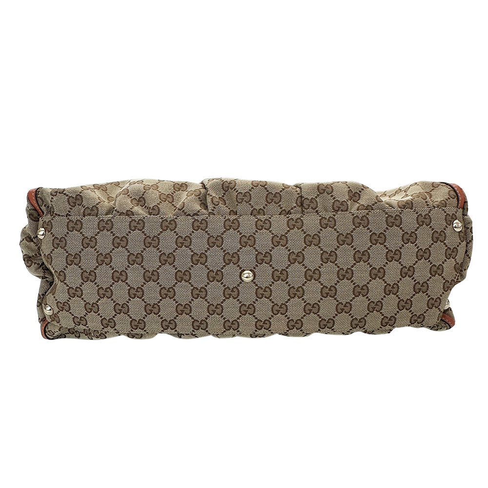 GUCCI グッチ ショルダーバッグ アビー ベージュ オレンジ 189835 GGキャンバス レディース 【中古】