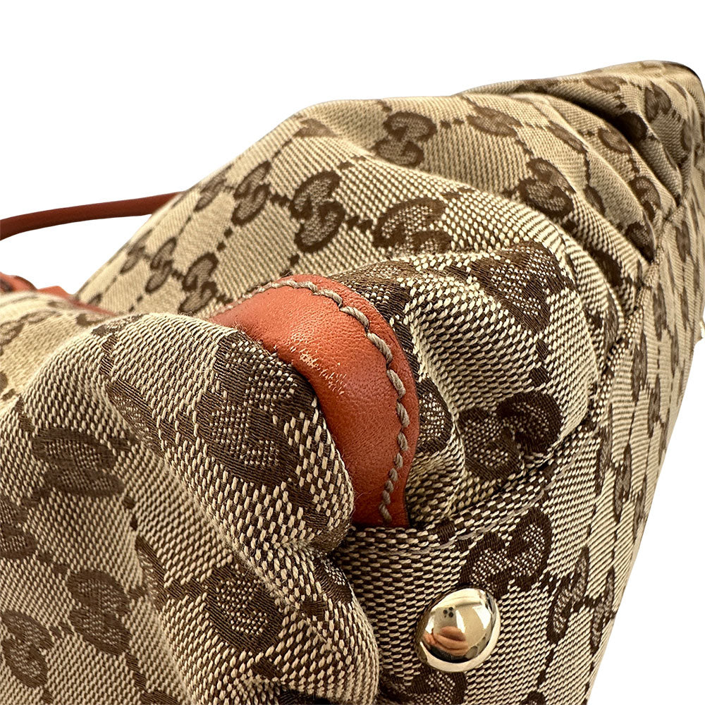 GUCCI グッチ ショルダーバッグ アビー ベージュ オレンジ 189835 GGキャンバス レディース 【中古】