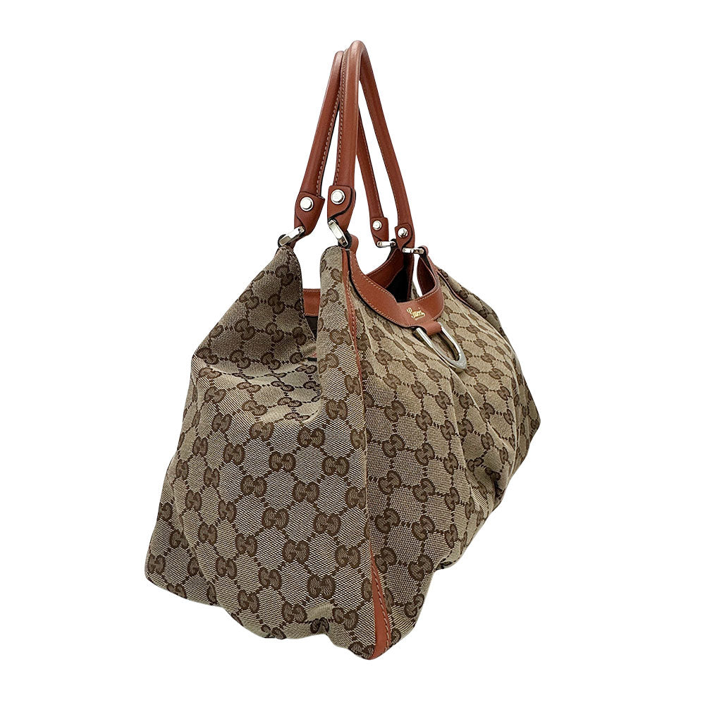 GUCCI グッチ ショルダーバッグ アビー ベージュ オレンジ 189835 GGキャンバス レディース 【中古】