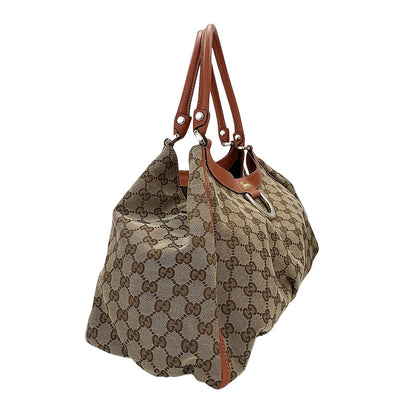 GUCCI グッチ ショルダーバッグ アビー ベージュ オレンジ 189835 GGキャンバス レディース 【中古】