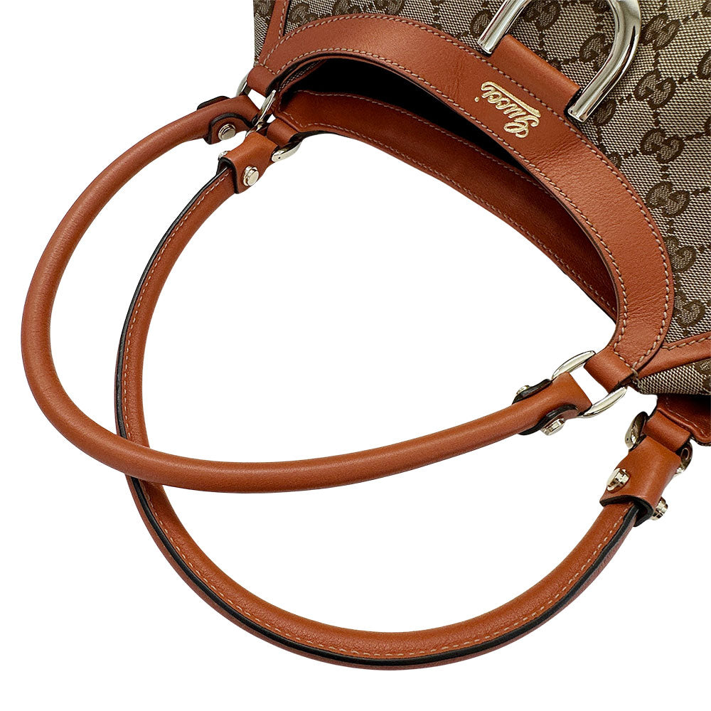 GUCCI グッチ ショルダーバッグ アビー ベージュ オレンジ 189835 GGキャンバス レディース 【中古】