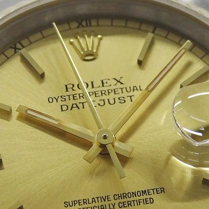 ROLEX ロレックス デイトジャスト 16233 X番 メンズ 腕時計 自動巻き AT SS YG 磨き済み【中古】