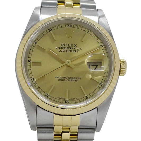 ROLEX ロレックス デイトジャスト 16233 X番 メンズ 腕時計 自動巻き AT SS YG 磨き済み【中古】