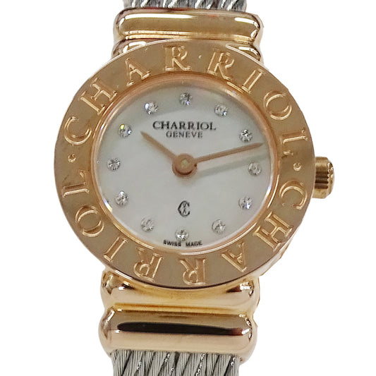 CHARRIOL シャリオール サントロペ 20CP1.520.RO007 レディース 腕時計 シェル クオーツ QZ ステンレス【中古】