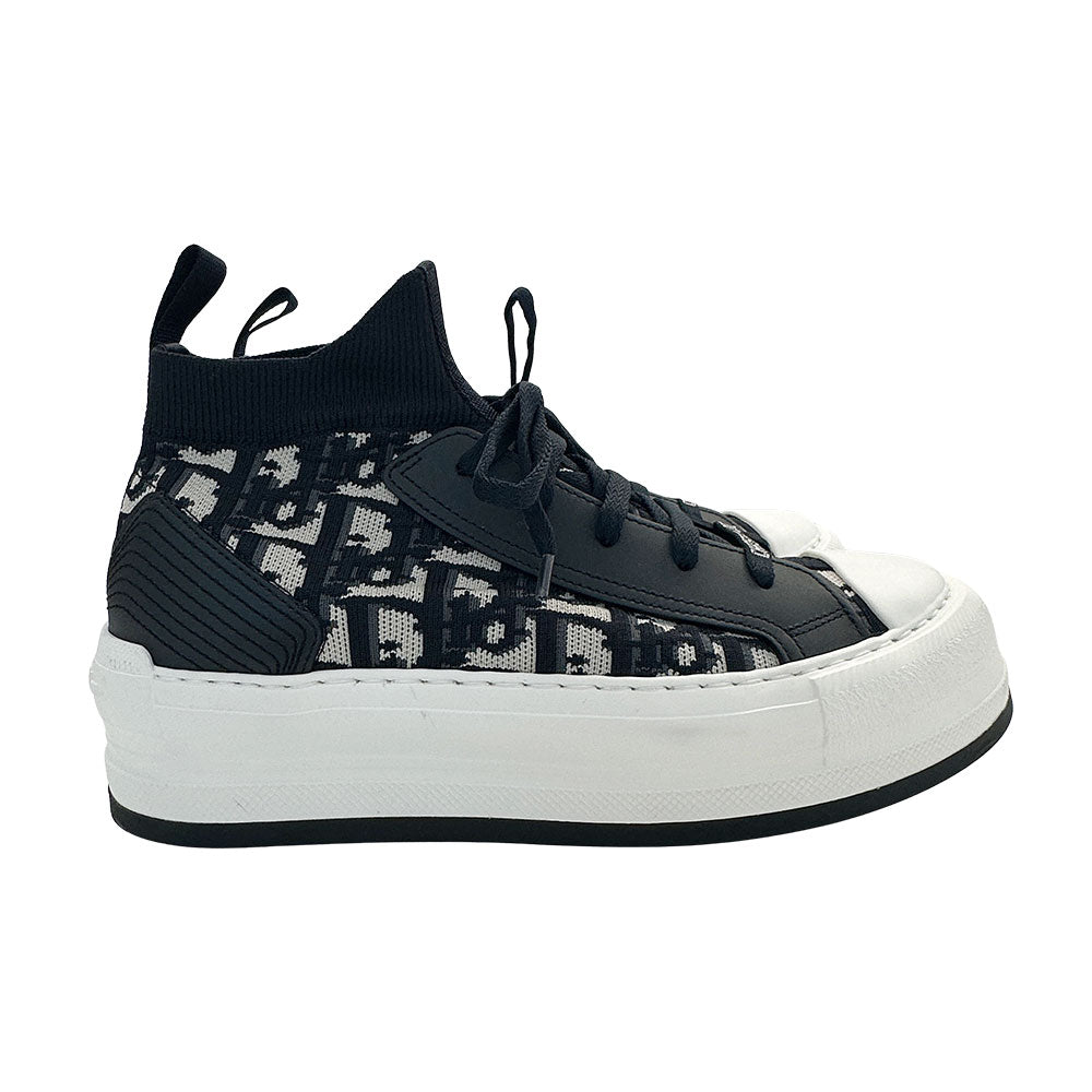 Dior ディオール ウォーキンディオール オブリーク スニーカー ネイビー×ホワイト コットン レディース 【中古】