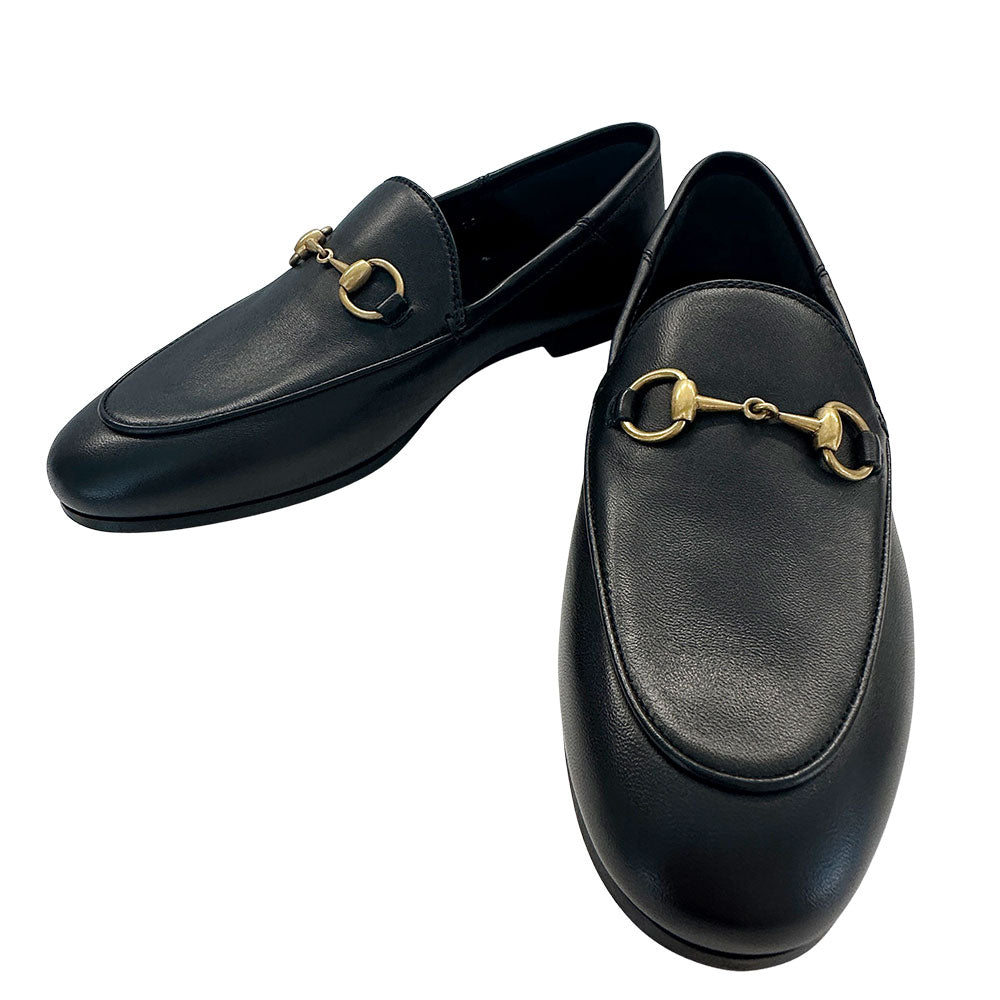 GUCCI グッチ ローファー ホースビット ブラック レザー レディース 【中古】