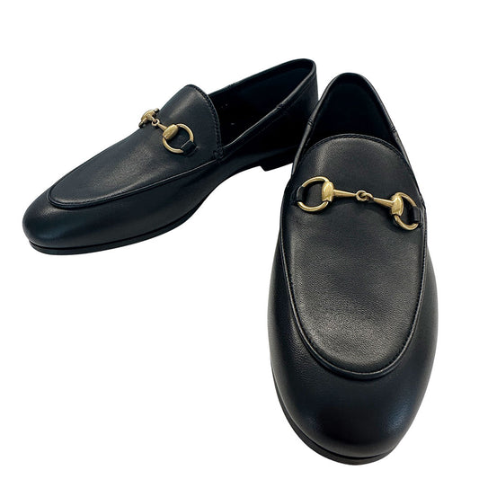 GUCCI グッチ ローファー ホースビット ブラック レザー レディース 【中古】