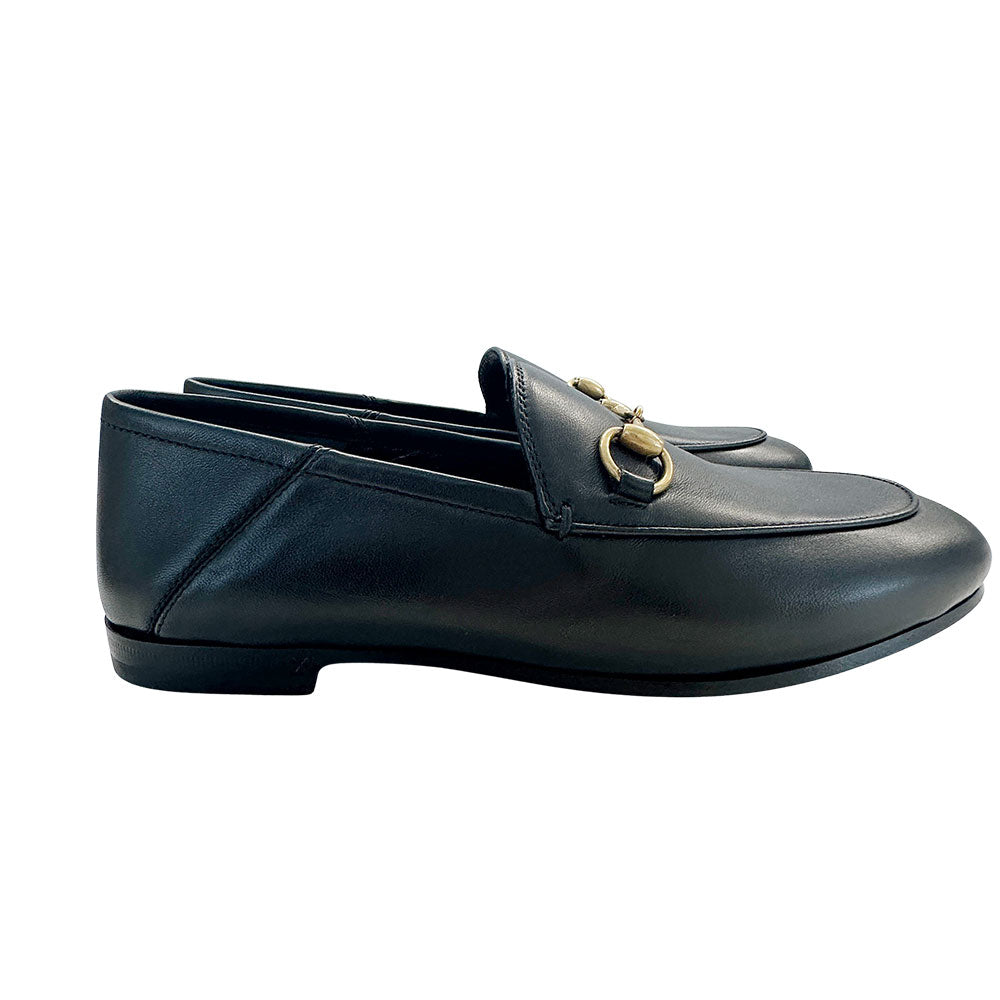 GUCCI グッチ ローファー ホースビット ブラック レザー レディース 【中古】