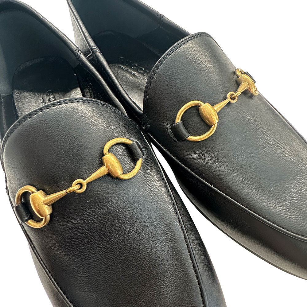 GUCCI グッチ ローファー ホースビット ブラック レザー レディース 【中古】