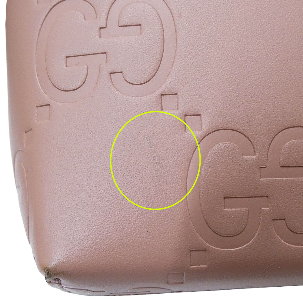 GUCCI グッチ スーパーミニバッグ 2wayバッグ シマ ピンク 790133 シマレザー レディース 【中古】