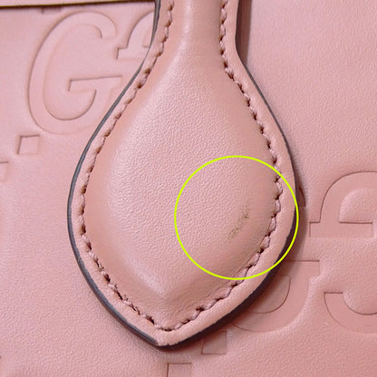 GUCCI グッチ スーパーミニバッグ 2wayバッグ シマ ピンク 790133 シマレザー レディース 【中古】