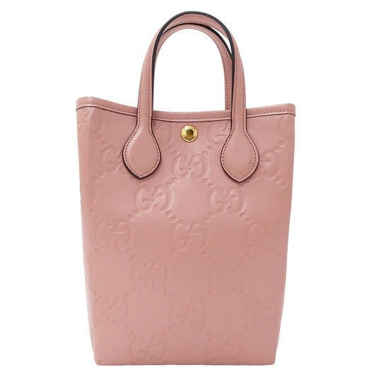 GUCCI グッチ スーパーミニバッグ 2wayバッグ シマ ピンク 790133 シマレザー レディース 【中古】