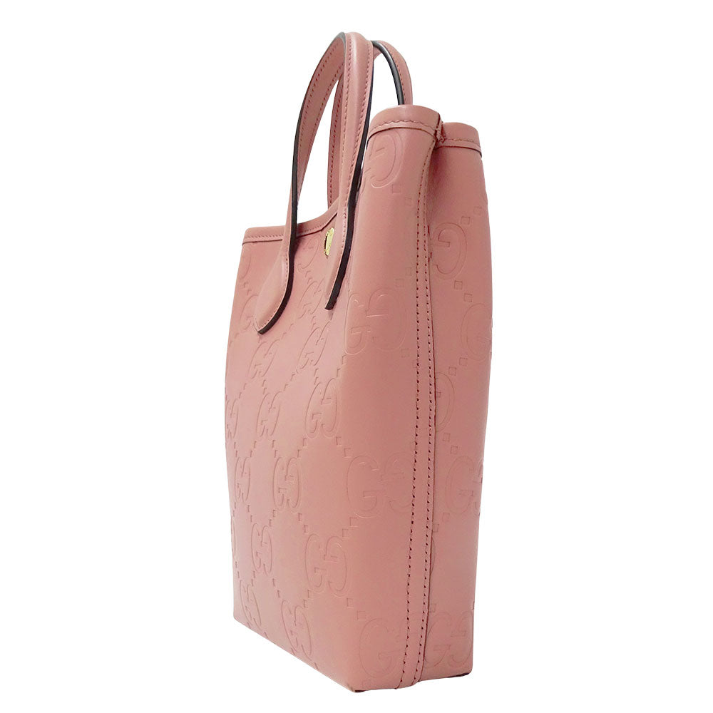 GUCCI グッチ スーパーミニバッグ 2wayバッグ シマ ピンク 790133 シマレザー レディース 【中古】