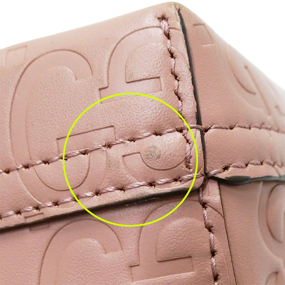 GUCCI グッチ スーパーミニバッグ 2wayバッグ シマ ピンク 790133 シマレザー レディース 【中古】
