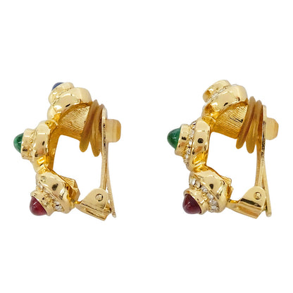 Dior ディオール イヤリング ラインストーン ゴールド マルチカラー レディース 【中古】