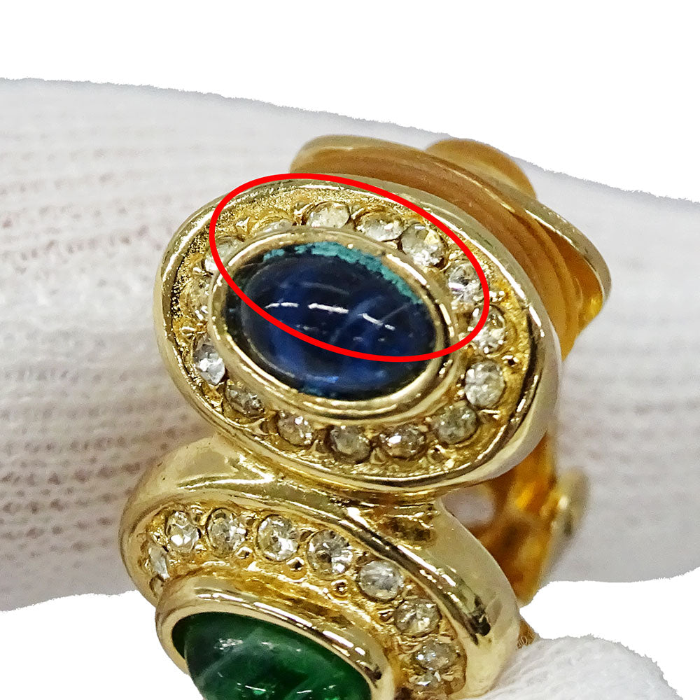 Dior ディオール イヤリング ラインストーン ゴールド マルチカラー レディース 【中古】