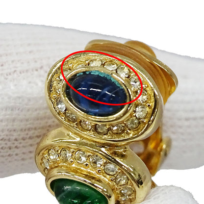 Dior ディオール イヤリング ラインストーン ゴールド マルチカラー レディース 【中古】