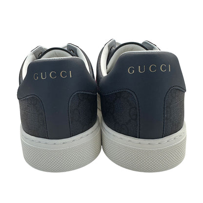GUCCI グッチ エース GGスプリーム スニーカー ブルー レザー メンズ 【中古】
