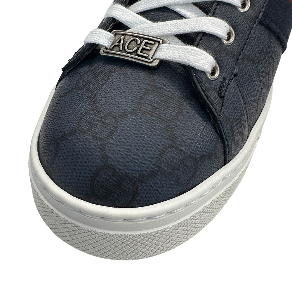 GUCCI グッチ エース GGスプリーム スニーカー ブルー レザー メンズ 【中古】