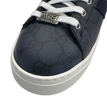 GUCCI グッチ エース GGスプリーム スニーカー ブルー レザー メンズ 【中古】