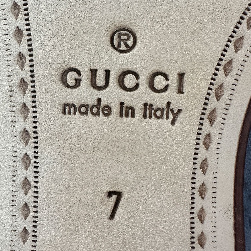 GUCCI グッチ シマ ローファー ローファー ホースビット ブルー レザー メンズ 【中古】