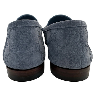 GUCCI グッチ シマ ローファー ローファー ホースビット ブルー レザー メンズ 【中古】