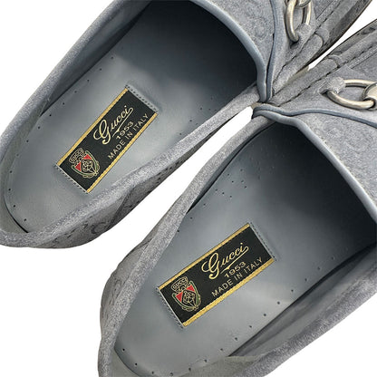 GUCCI グッチ シマ ローファー ローファー ホースビット ブルー レザー メンズ 【中古】