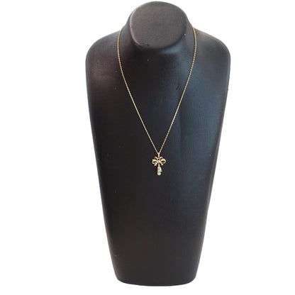 MIKIMOTO ミキモト ネックレス リボン ベル K18YG パール ゴールド レディース 磨き済み 【中古】