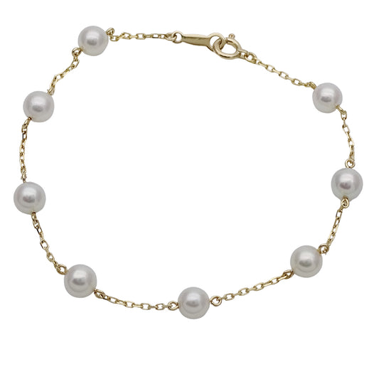 MIKIMOTO ミキモト ブレスレット K18YG パール イエローゴールド レディース 磨き済み【中古】