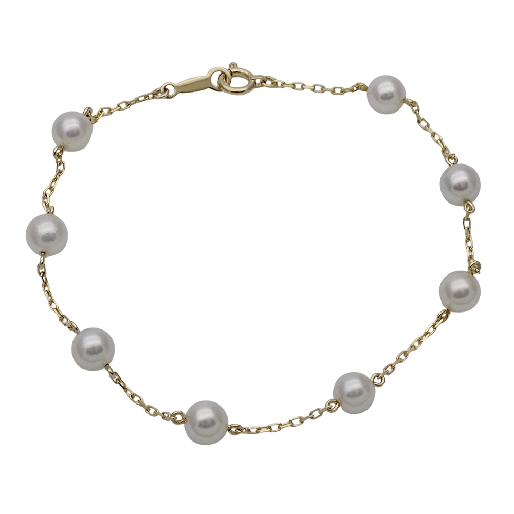 MIKIMOTO ミキモト ブレスレット K18YG パール イエローゴールド レディース 磨き済み【中古】