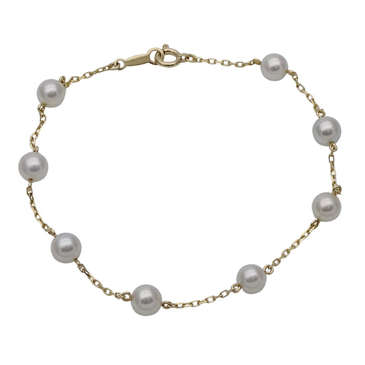 MIKIMOTO ミキモト ブレスレット K18YG パール イエローゴールド レディース 磨き済み【中古】