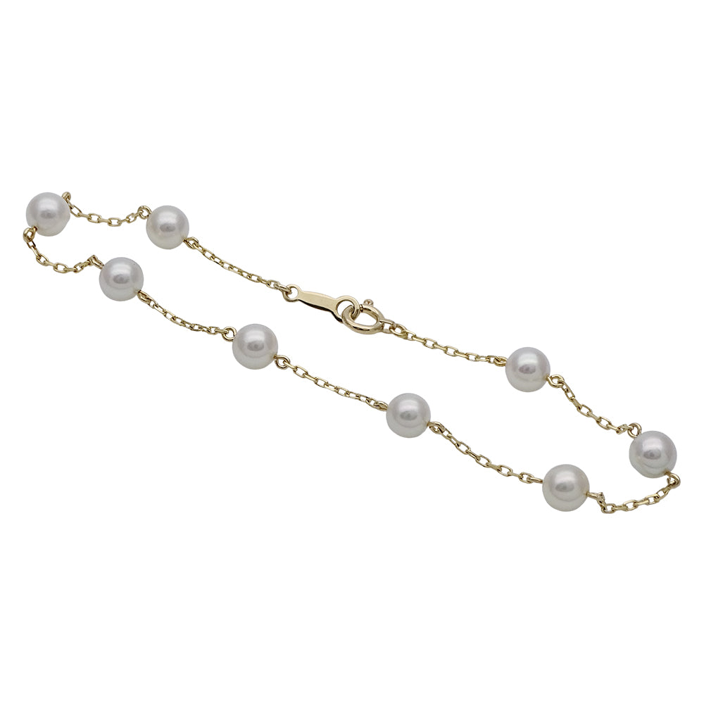 MIKIMOTO ミキモト ブレスレット K18YG パール イエローゴールド レディース 磨き済み【中古】