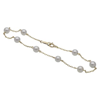 MIKIMOTO ミキモト ブレスレット K18YG パール イエローゴールド レディース 磨き済み【中古】