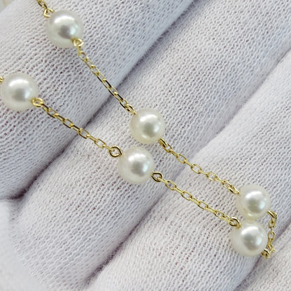 MIKIMOTO ミキモト ブレスレット K18YG パール イエローゴールド レディース 磨き済み【中古】