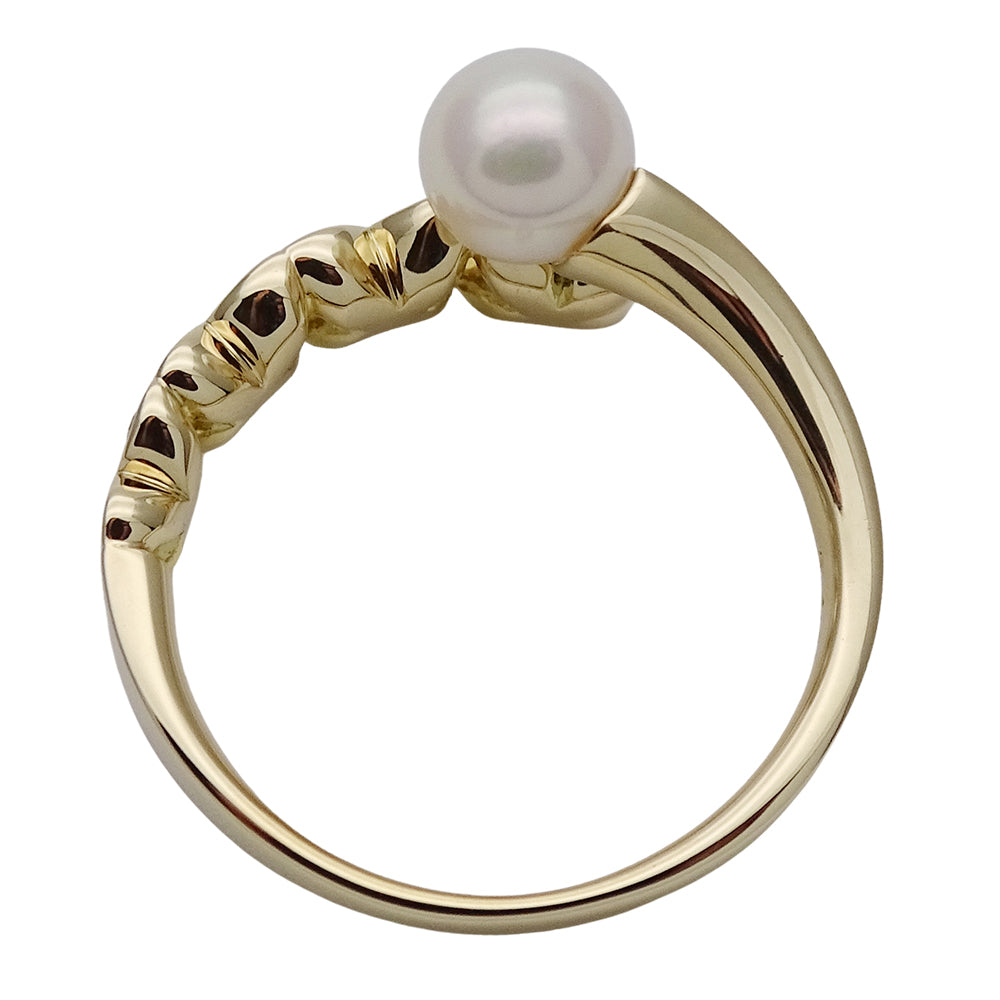 MIKIMOTO ミキモト リング 指輪 K18YG ダイヤモンド ゴールド レディース 約10号 磨き済み【中古】