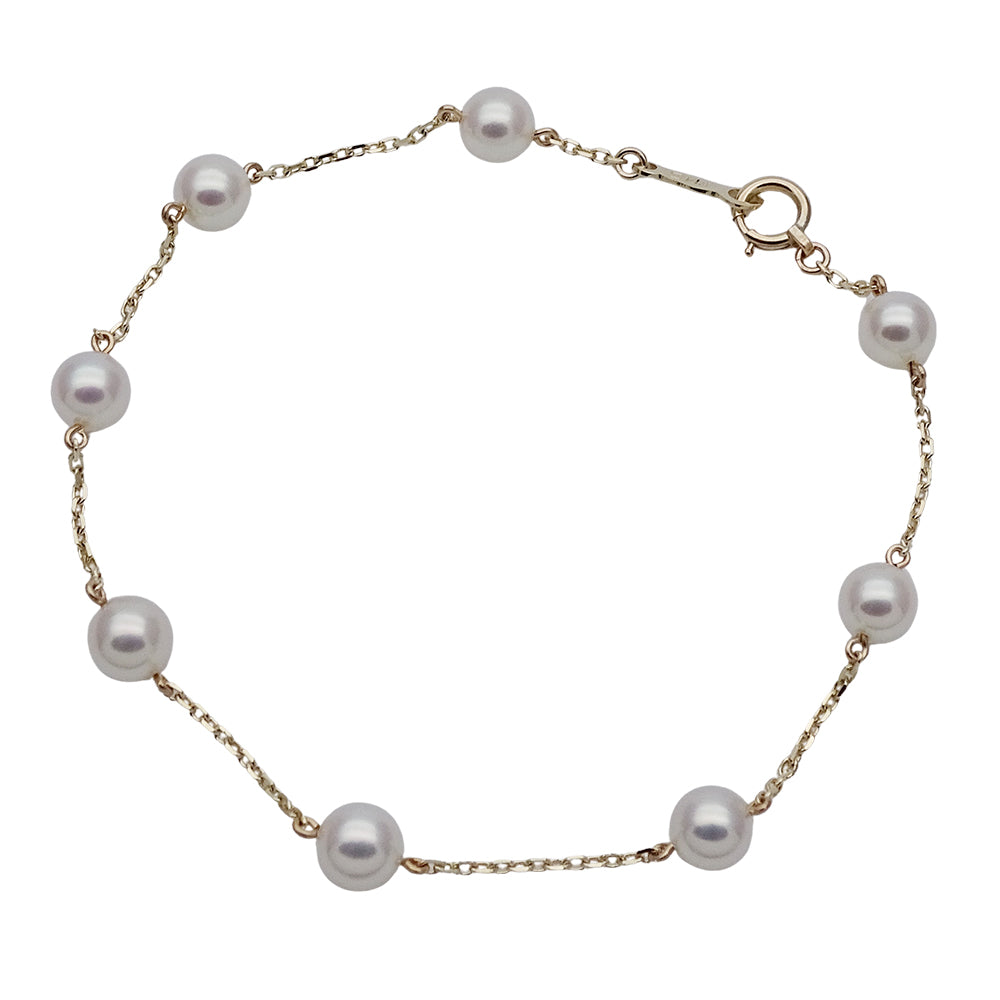 MIKIMOTO ミキモト ブレスレット K14YG パール イエローゴールド レディース 磨き済み【中古】