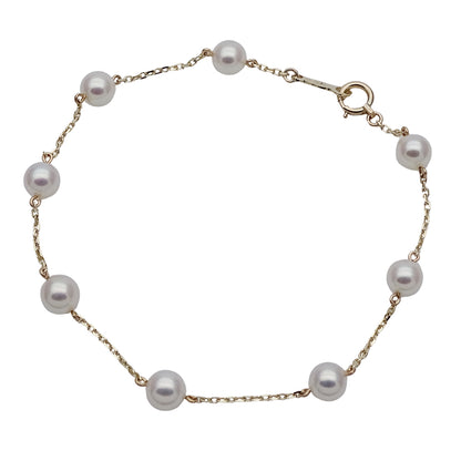 MIKIMOTO ミキモト ブレスレット K14YG パール イエローゴールド レディース 磨き済み【中古】