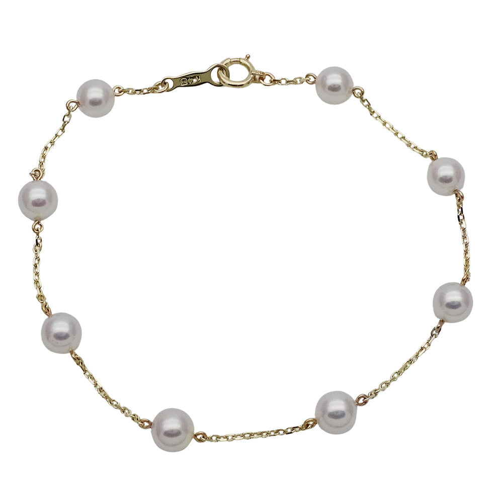 MIKIMOTO ミキモト ブレスレット K14YG パール イエローゴールド レディース 磨き済み【中古】