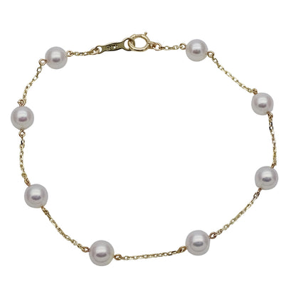 MIKIMOTO ミキモト ブレスレット K14YG パール イエローゴールド レディース 磨き済み【中古】