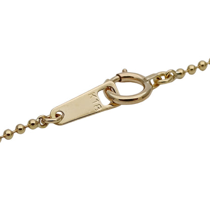 TASAKI タサキ ネックレス K18YG ピンクトルマリン ダイヤモンド D0.01 リボン ゴールド レディース 磨き済み【中古】