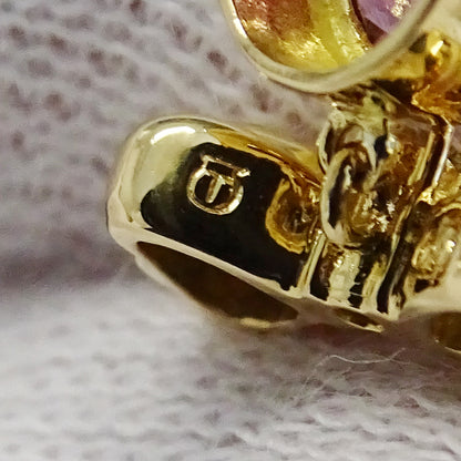 TASAKI タサキ ネックレス K18YG ピンクトルマリン ダイヤモンド D0.01 リボン ゴールド レディース 磨き済み【中古】