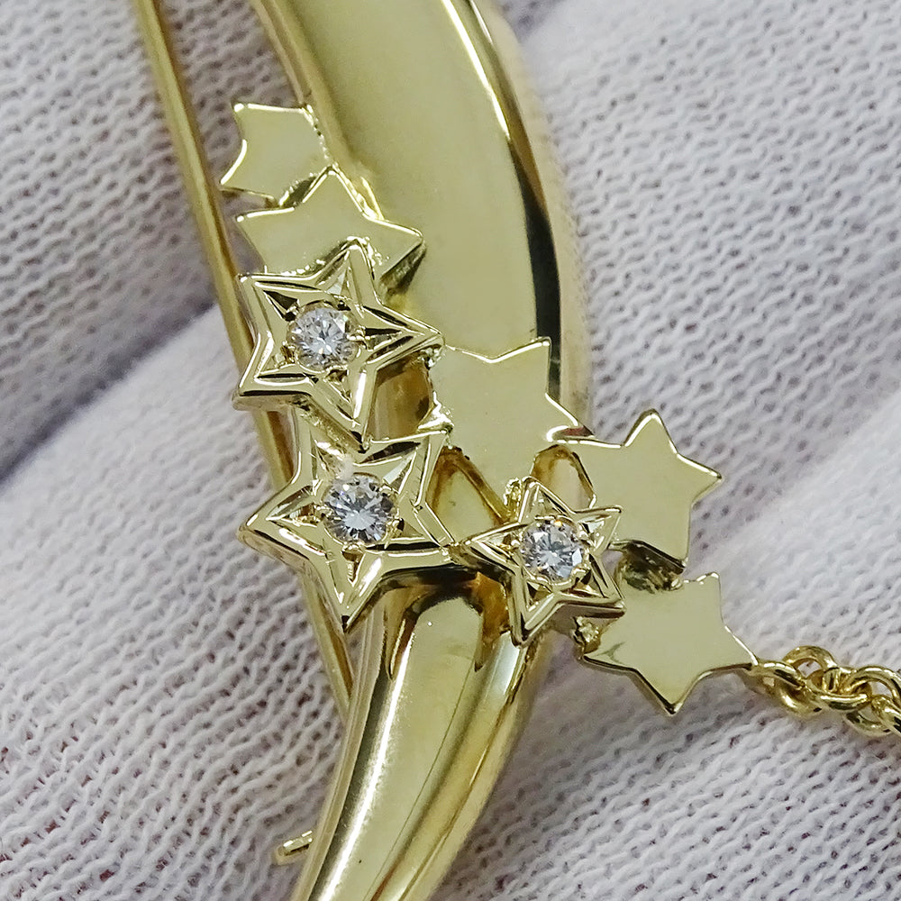 MIKIMOTO ミキモト ピンブローチ K18YG パール ダイヤモンド ゴールド レディース 磨き済み【中古】