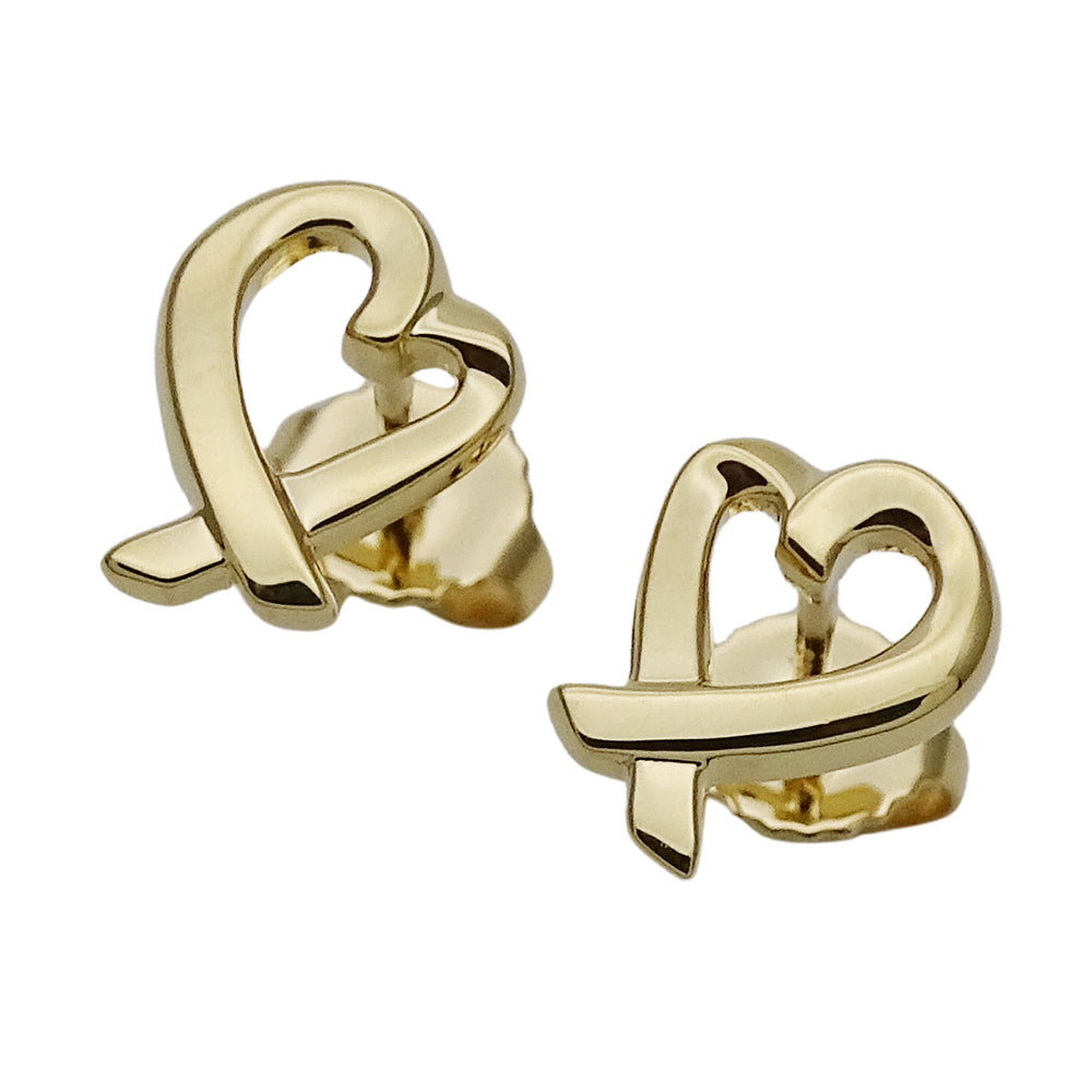 TIFFANY&Co. ティファニー パロマピカソ ラビングハート ピアス 750YG ゴールド レディース 磨き済み【中古】