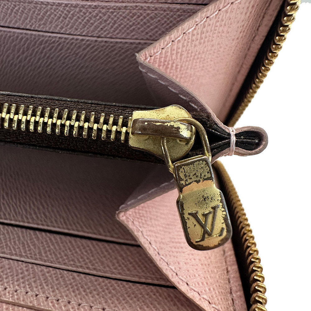 LOUIS VUITTON ルイ・ヴィトン ポルトフォイユ クレマンス 長財布 ダミエ ローズバレリーヌ M61298 ダミエキャンバス レディース 【中古】