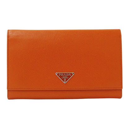 PRADA プラダ 長財布 オレンジ レディース 【中古】