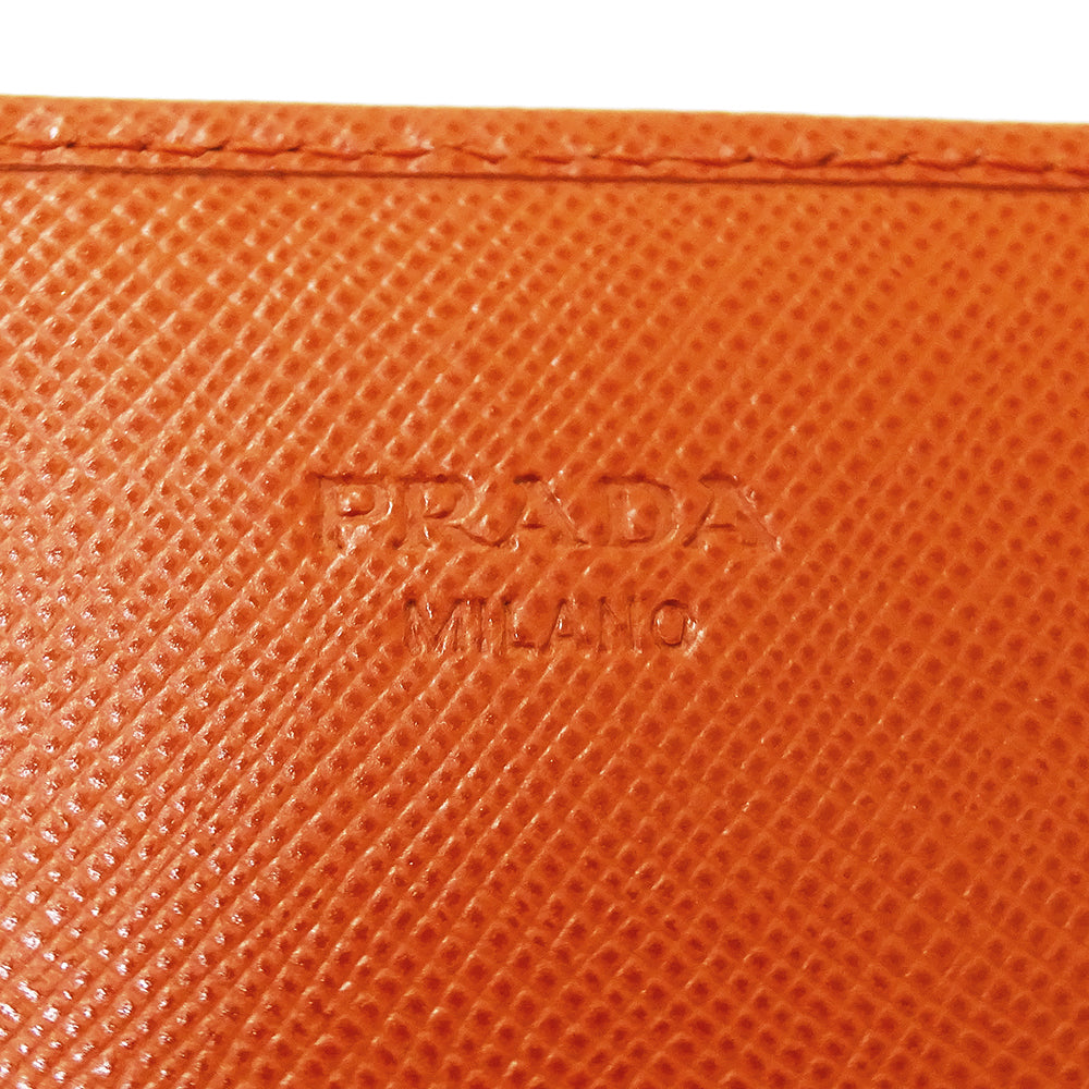 PRADA プラダ 長財布 オレンジ レディース 【中古】